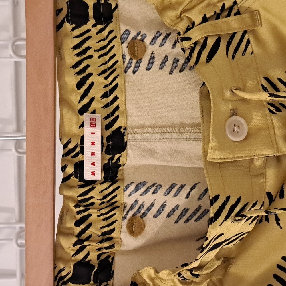 Uniqlo x Marni Green/Chartreuse & Black Graphic Plaid Wide-leg Pants (Size XS) - Picture 2 of 6